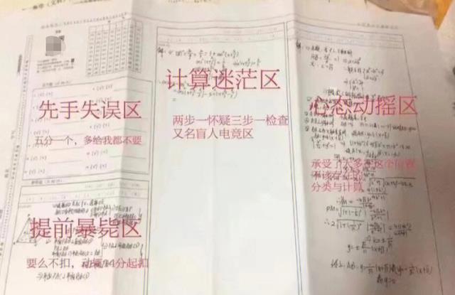 高考数学答题卡分区, 像极了每次考试的状态, 网友直言: 太真实了