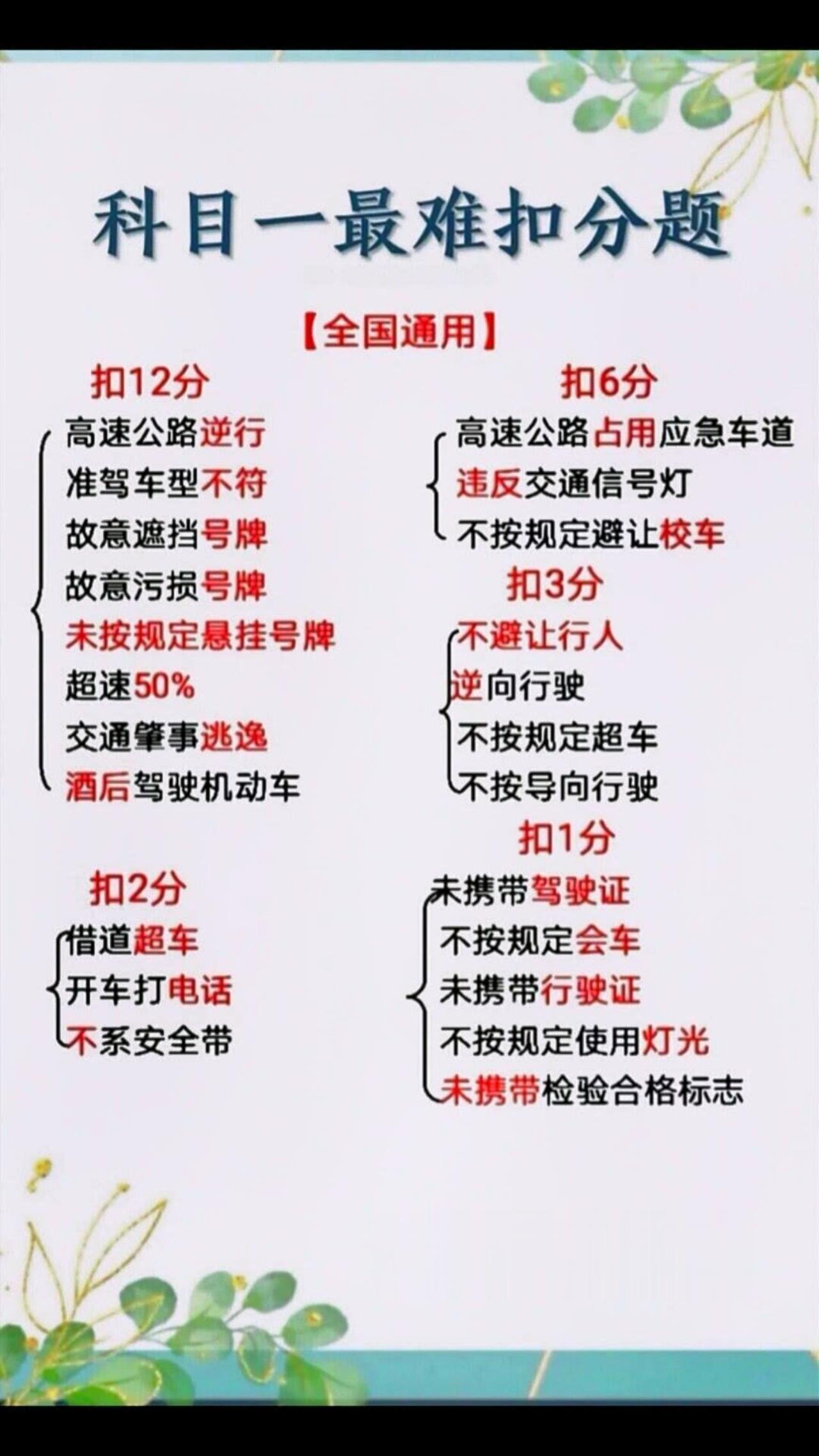 科目一科目四理论技巧辅导科一科四理论答题方法和技巧#驾校学车